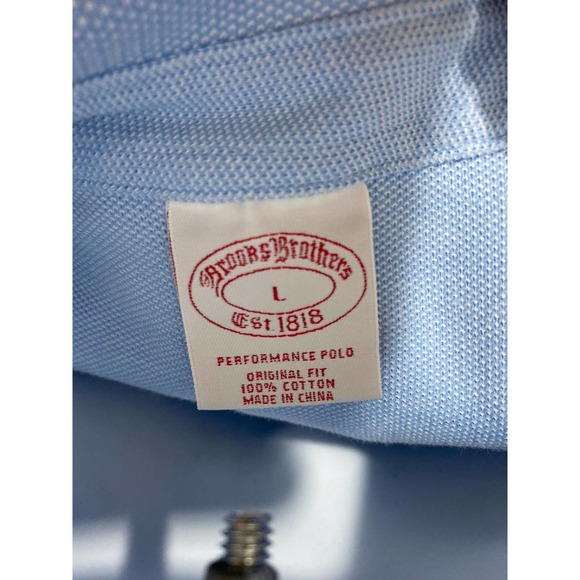 Brooks Brothers Performance Polo Shirt Mens Large Pink Blue Stripe Short Sleeve - Picture 3 of 8